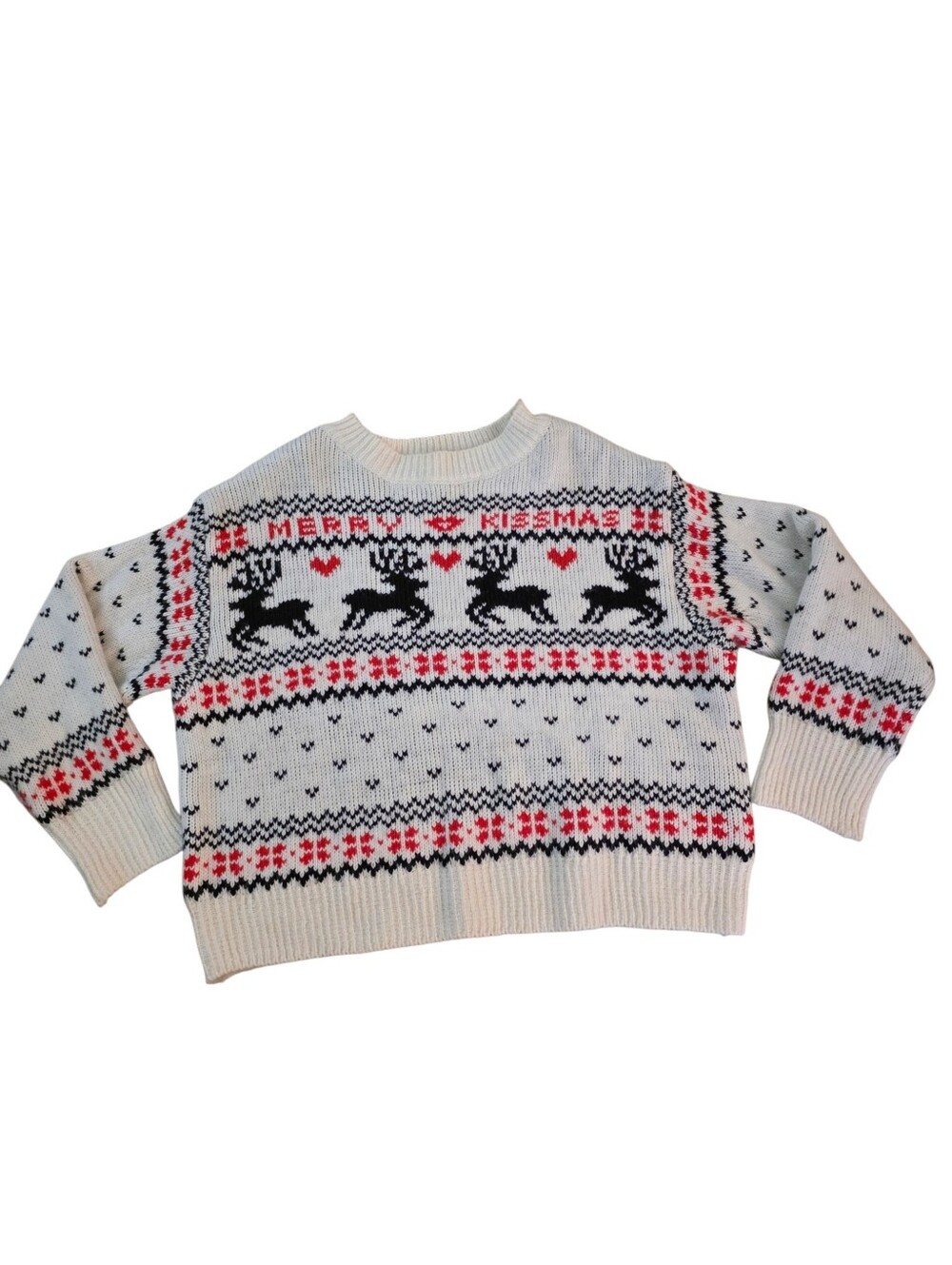 H&M Merry Kissmas Boxy Knit Sweater- Oversized Medium